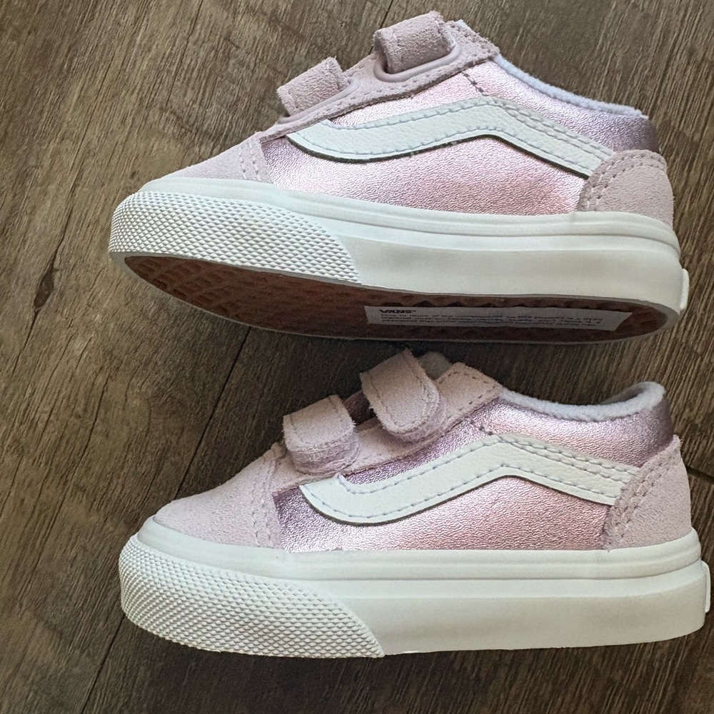 Vans Baby Pink Velcro Sneakers